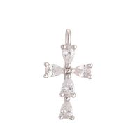 1 Piece Simple Style Cross Sterling Silver Plating Inlay Pendant Jewelry Accessories main image 3