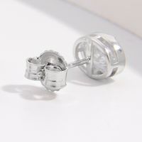 1 Piece Simple Style Cross Plating Sterling Silver Zircon White Gold Plated Ear Studs main image 5
