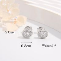 1 Piece Simple Style Cross Plating Sterling Silver Zircon White Gold Plated Ear Studs sku image 1