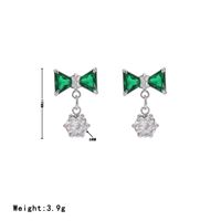 1 Pair Sweet Bow Knot Stainless Steel Zircon White Gold Plated Drop Earrings sku image 7