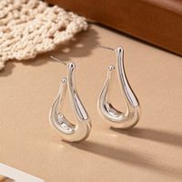 1 Pair Elegant Simple Style U Shape Plating Arylic 14k Gold Plated Silver Plated Drop Earrings main image 4