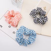 Women's Sweet Simple Style Plaid Cloth Hair Tie main image 4