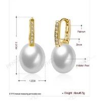 Retro Geometric Alloy Inlay Artificial Pearls Zircon Women's Earrings 1 Pair sku image 4