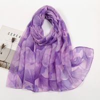 Women's Lady Solid Color Voile Silk Scarf sku image 14