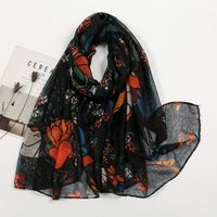 Women's Lady Solid Color Voile Silk Scarf sku image 1