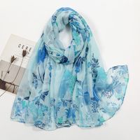 Women's Lady Solid Color Voile Silk Scarf sku image 3