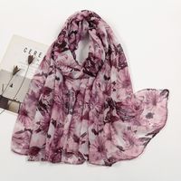 Women's Lady Solid Color Voile Silk Scarf sku image 6