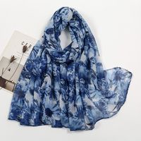 Women's Lady Solid Color Voile Silk Scarf sku image 8