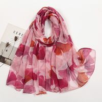 Women's Lady Solid Color Voile Silk Scarf sku image 12