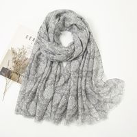 Women's Elegant Stripe Flower Cotton And Linen Tassel Scarf sku image 18