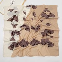 Women's Elegant Stripe Flower Cotton And Linen Tassel Scarf sku image 60