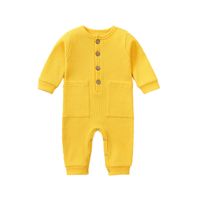Casual Classic Style Solid Color Cotton Baby Rompers main image 5