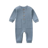 Casual Classic Style Solid Color Cotton Baby Rompers main image 3
