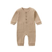 Casual Classic Style Solid Color Cotton Baby Rompers main image 4