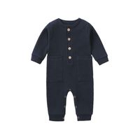 Casual Classic Style Solid Color Cotton Baby Rompers sku image 1