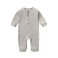 Casual Classic Style Solid Color Cotton Baby Rompers main image 2