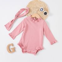 Casual Solid Color Cotton Baby Rompers main image 2