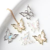 10 Pcs/package Ig Style Sweet Butterfly Alloy Resin Plating Inlay Jewelry Accessories main image 6