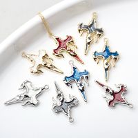 10 Pcs/package Simple Style Cross Alloy Enamel Plating Jewelry Accessories main image 1