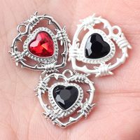 10 Pcs/package Ig Style Sweet Heart Shape Alloy Enamel Inlay Jewelry Accessories main image 3