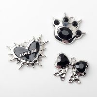 10 Pcs/package Sweet Simple Style Paw Print Heart Shape Bow Knot Alloy Enamel Plating Inlay Beads Jewelry Accessories main image 8