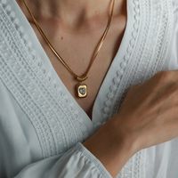 Vintage Style Simple Style Heart Shape Titanium Steel 18k Gold Plated Pendant Necklace main image 5