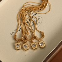Vintage-stil Einfacher Stil Herzform Titan Stahl 18 Karat Vergoldet Halskette Mit Anhänger main image 3