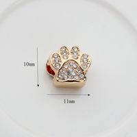 Cute Paw Print Zinc Alloy Plating Inlay Zircon Jewelry Accessories main image 2