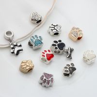 Cute Paw Print Zinc Alloy Plating Inlay Zircon Jewelry Accessories main image 7