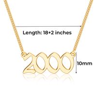 Simple Style Number Copper Plating 14k Gold Plated Pendant Necklace main image 2