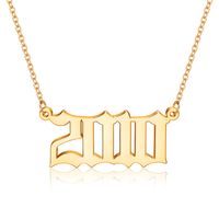 Simple Style Number Copper Plating 14k Gold Plated Pendant Necklace sku image 5