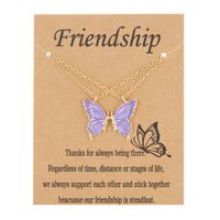Sweet Simple Style Butterfly Alloy Plating Women's Pendant Necklace sku image 1
