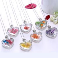 Ig Style Simple Style Heart Shape Alloy Plating Inlay Artificial Crystal Women's Pendant Necklace main image 1