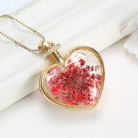 Ig Style Simple Style Heart Shape Alloy Plating Inlay Artificial Crystal Women's Pendant Necklace main image 3