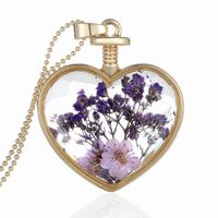 Ig Style Simple Style Heart Shape Alloy Plating Inlay Artificial Crystal Women's Pendant Necklace sku image 4