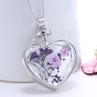 Ig Style Simple Style Heart Shape Alloy Plating Inlay Artificial Crystal Women's Pendant Necklace main image 4