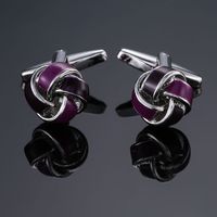 Simple Style Solid Color Copper Plating Unisex Cufflinks 1 Pair sku image 8