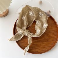 Women's Sweet Flower Knit Silk Scarf sku image 3