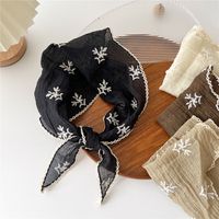 Women's Sweet Flower Knit Silk Scarf main image 1