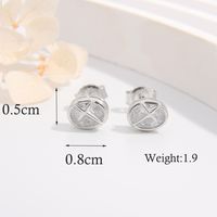 1 Piece Simple Style Cross Plating Sterling Silver Zircon White Gold Plated Ear Studs main image 2