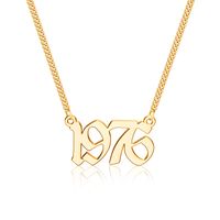 Simple Style Number Copper Plating 14k Gold Plated Pendant Necklace sku image 1