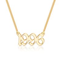 Simple Style Number Copper Plating 14k Gold Plated Pendant Necklace sku image 2