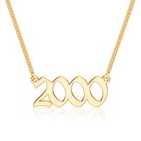 Simple Style Number Copper Plating 14k Gold Plated Pendant Necklace sku image 3
