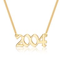 Simple Style Number Copper Plating 14k Gold Plated Pendant Necklace sku image 4