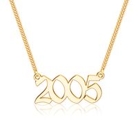 Simple Style Number Copper Plating 14k Gold Plated Pendant Necklace sku image 7