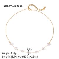 Ig Style Pearl Stainless Steel 18k Gold Plated Necklace sku image 1