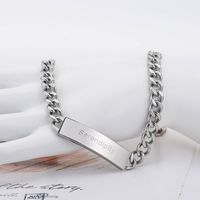 Hip-Hop Cool Style Letter 304 Stainless Steel Polishing Carving Men's Necklace main image 1