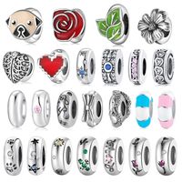 Sweet Simple Style Heart Shape Rose Snake Sterling Silver Epoxy Inlay Zircon Jewelry Accessories main image 1