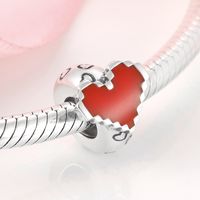 Sweet Simple Style Heart Shape Rose Snake Sterling Silver Epoxy Inlay Zircon Jewelry Accessories main image 10