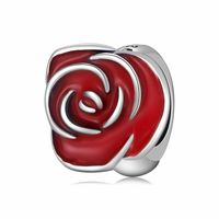 Sweet Simple Style Heart Shape Rose Snake Sterling Silver Epoxy Inlay Zircon Jewelry Accessories sku image 14